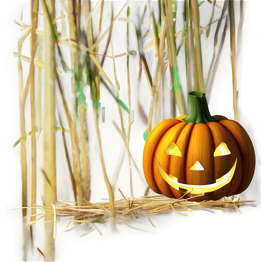 Jack O Lantern On Haystack Png Ysw PNG image