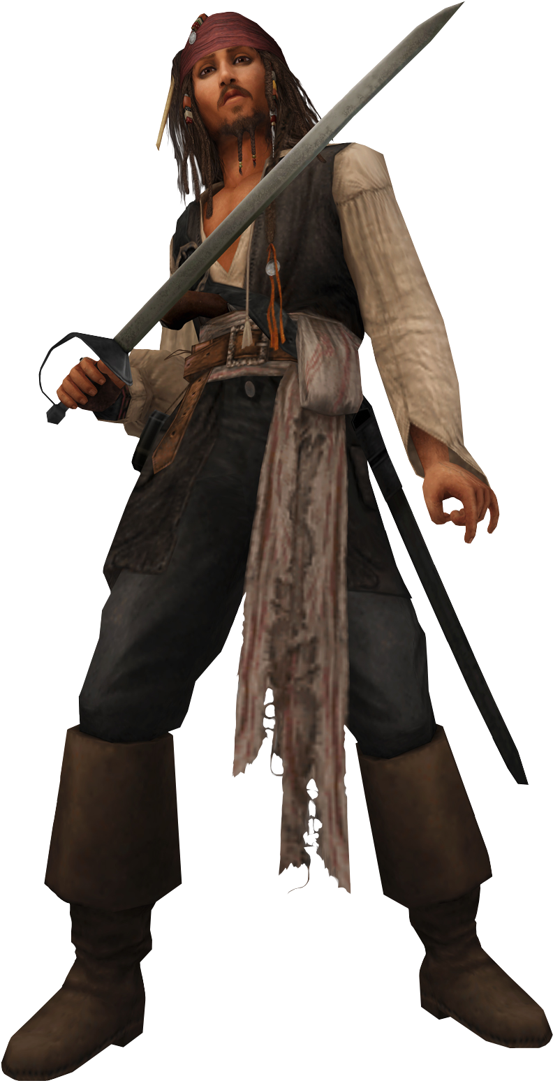 Jack Sparrow Pose With Sword PNG image