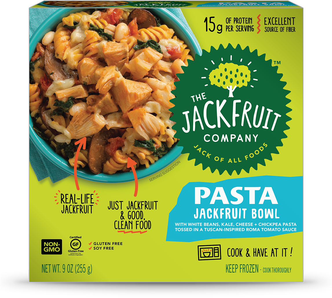 Jackfruit Pasta Bowl Frozen Meal Product PNG image