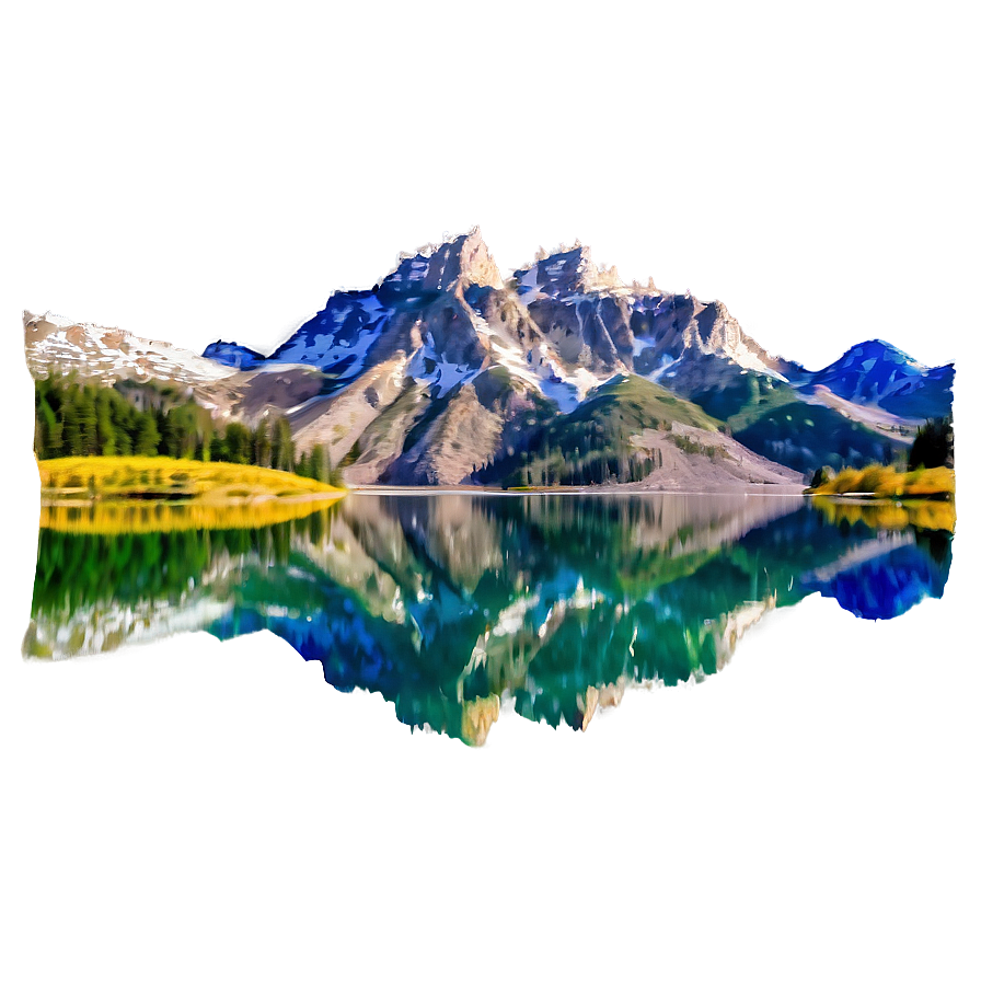 Jackson Lake Reflection Wyoming Png 06252024 PNG image