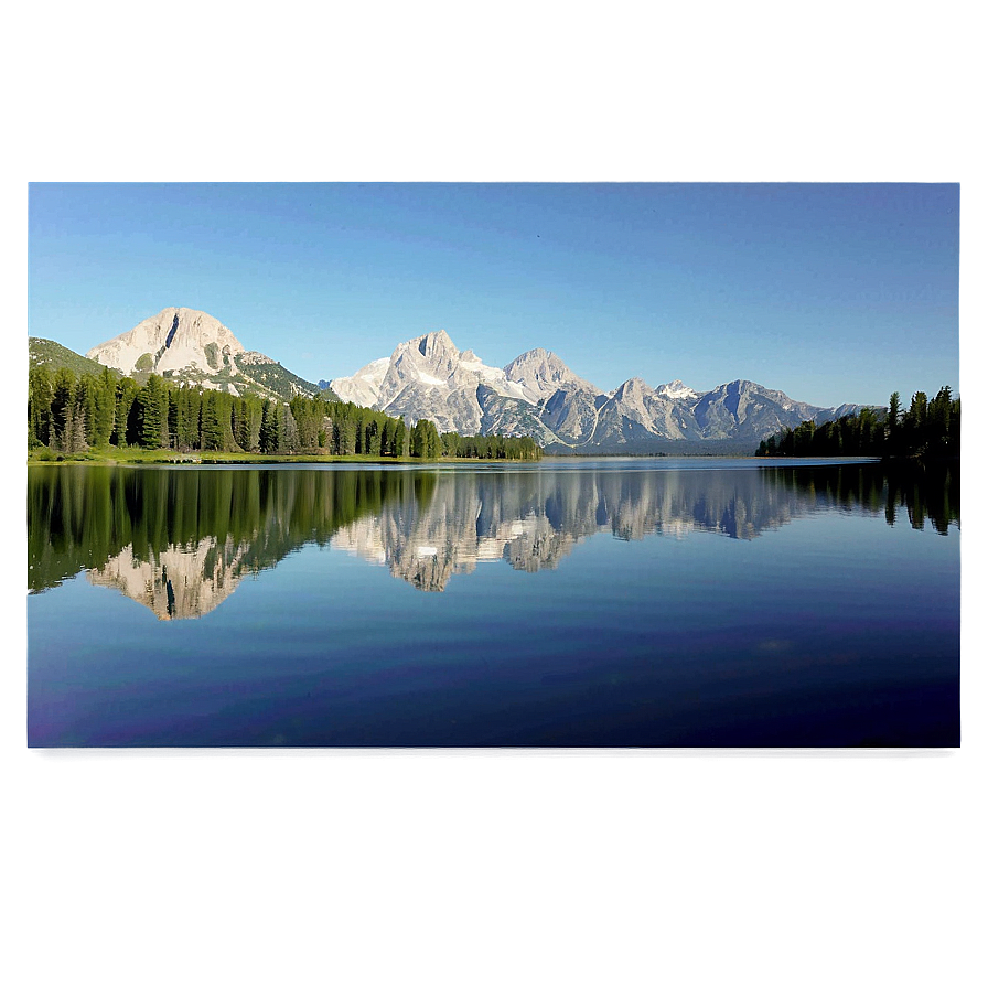 Jackson Lake Reflection Wyoming Png 06252024 PNG image