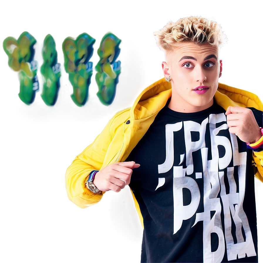 Jake Paul Yellow Jacket Pose PNG image