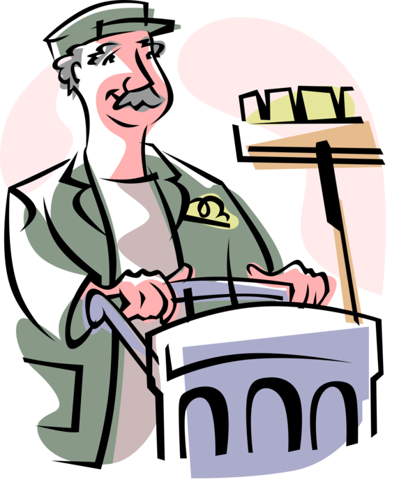 Janitor Cartoon Character PNG image