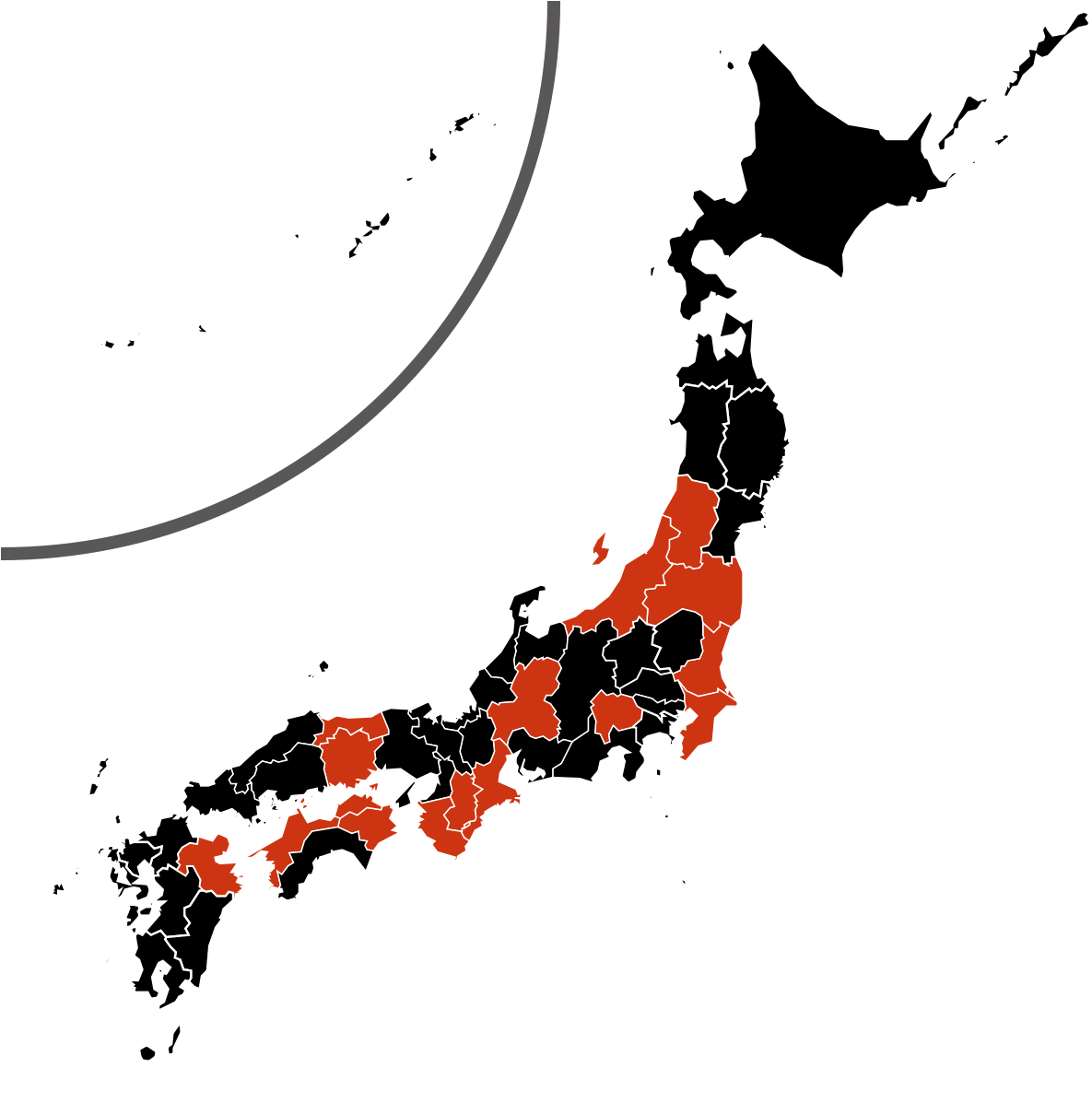 Japan Map Highlighting Kyoto PNG image