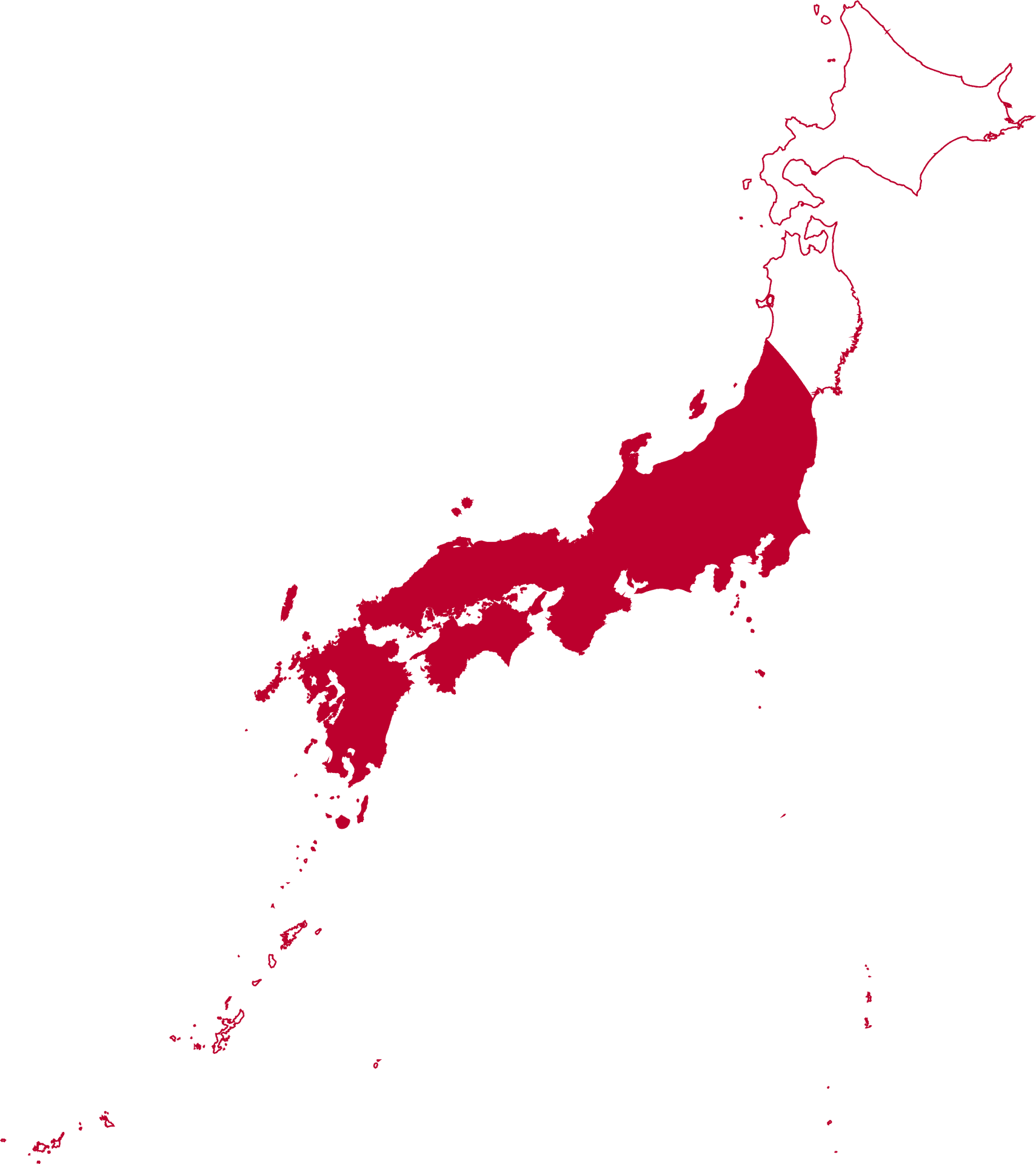 Japan Map Red Silhouette PNG image