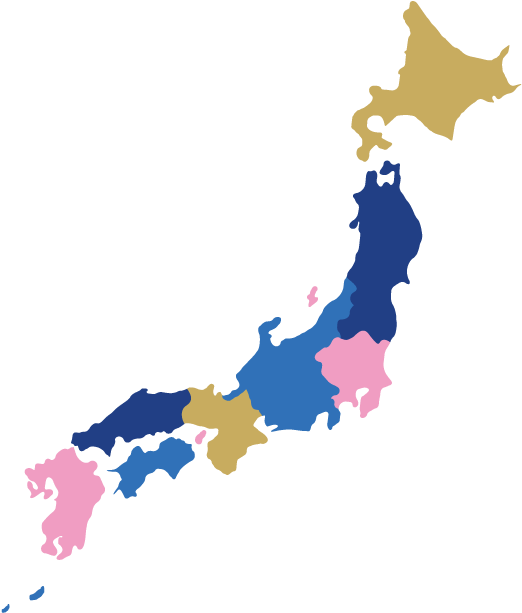 Japan Regions Map Color Coded PNG image