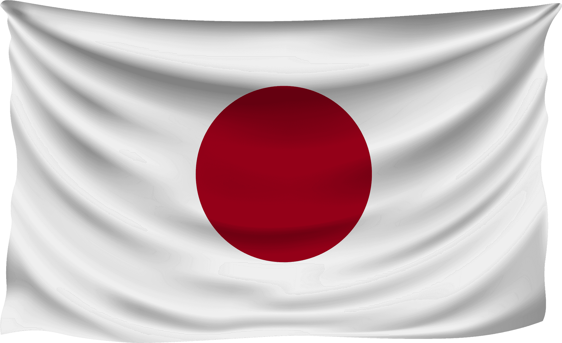 Japanese National Flag Waving PNG image