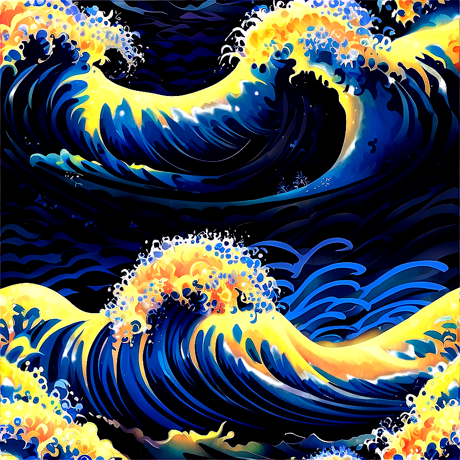 Japanese Surf Wave Png 06242024 PNG image