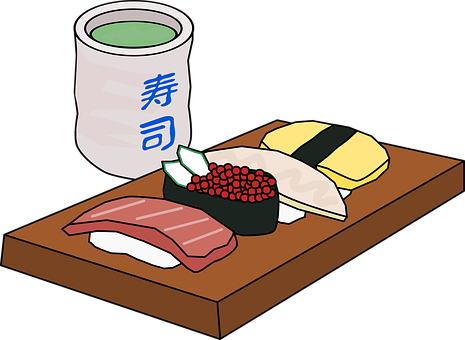 Japanese Sushi Set Illustration PNG image