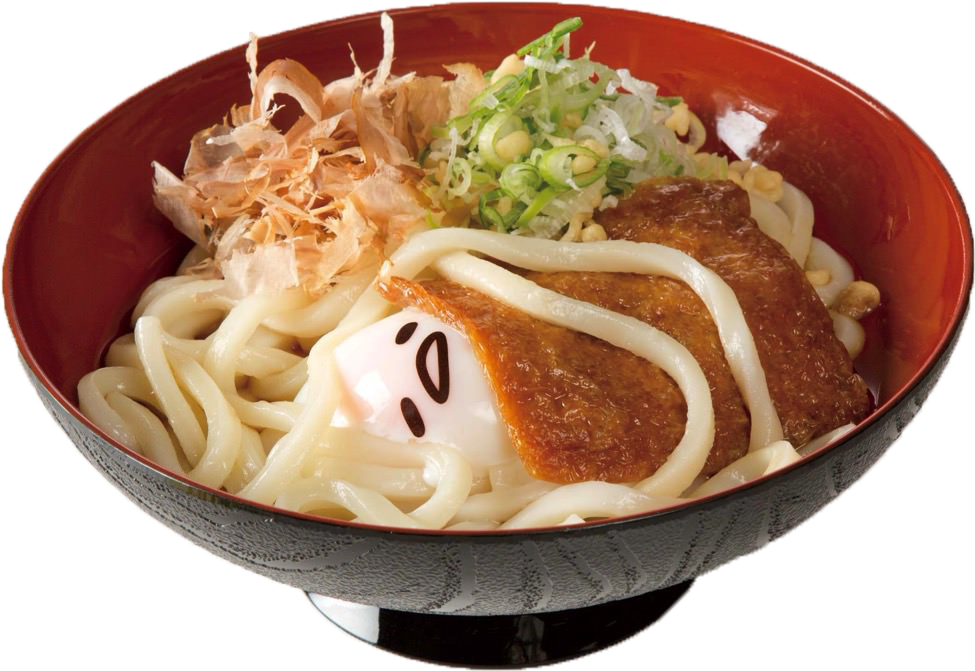 Japanese Udon Noodle Bowlwith Toppings PNG image