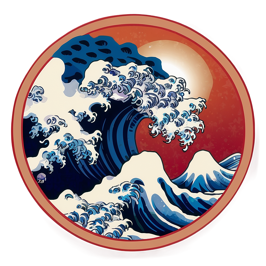 Japanese Wave Circle Png Nxt68 PNG image