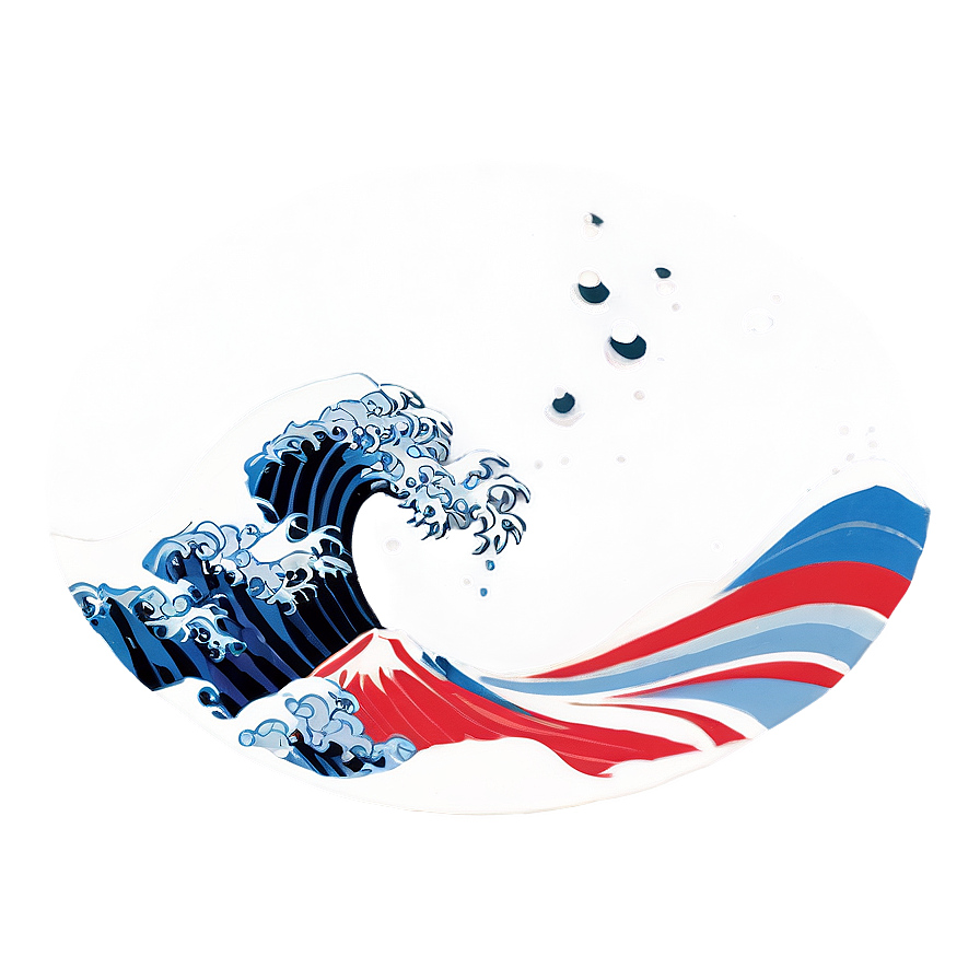 Japanese Wave In Circle Png Vmy PNG image