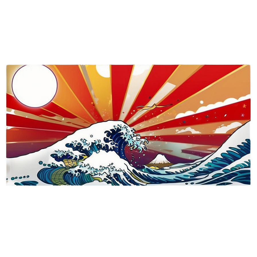 Japanese Wave Outline Png 06242024 PNG image