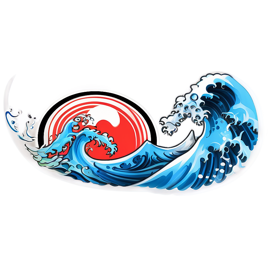 Japanese Wave Tattoo Design Png Fku26 PNG image