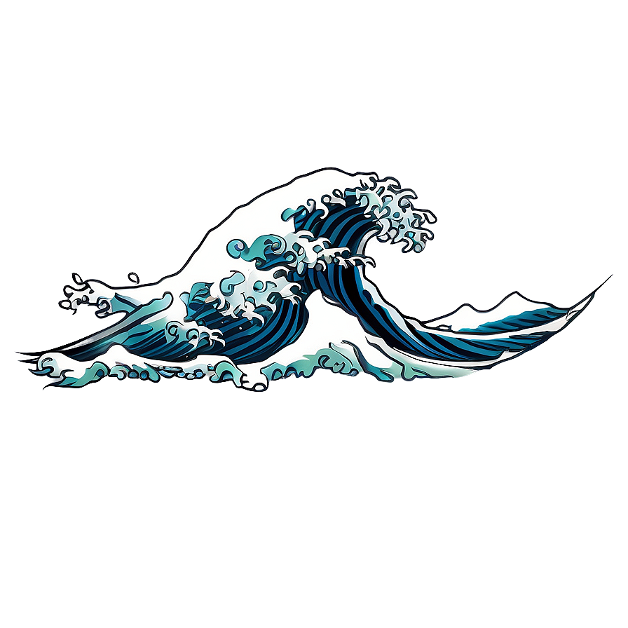 Japanese Wave Tattoo Design Png Ixa PNG image