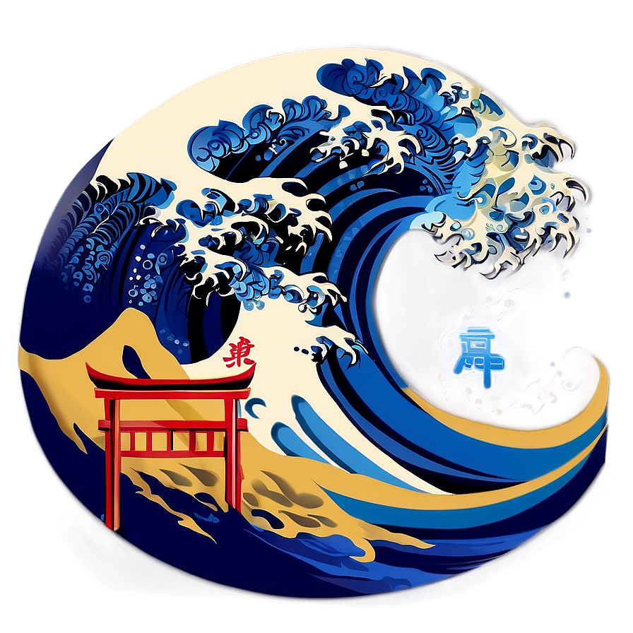 Japanese Wave With Samurai Png Bjb17 PNG image