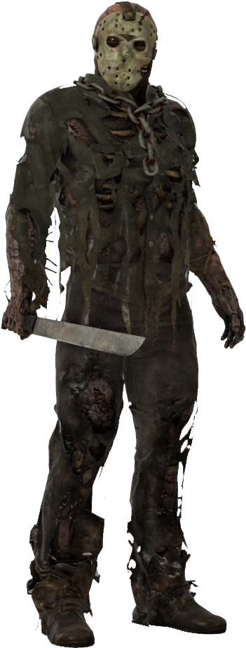 Jason Voorhees Standing Posewith Machete PNG image