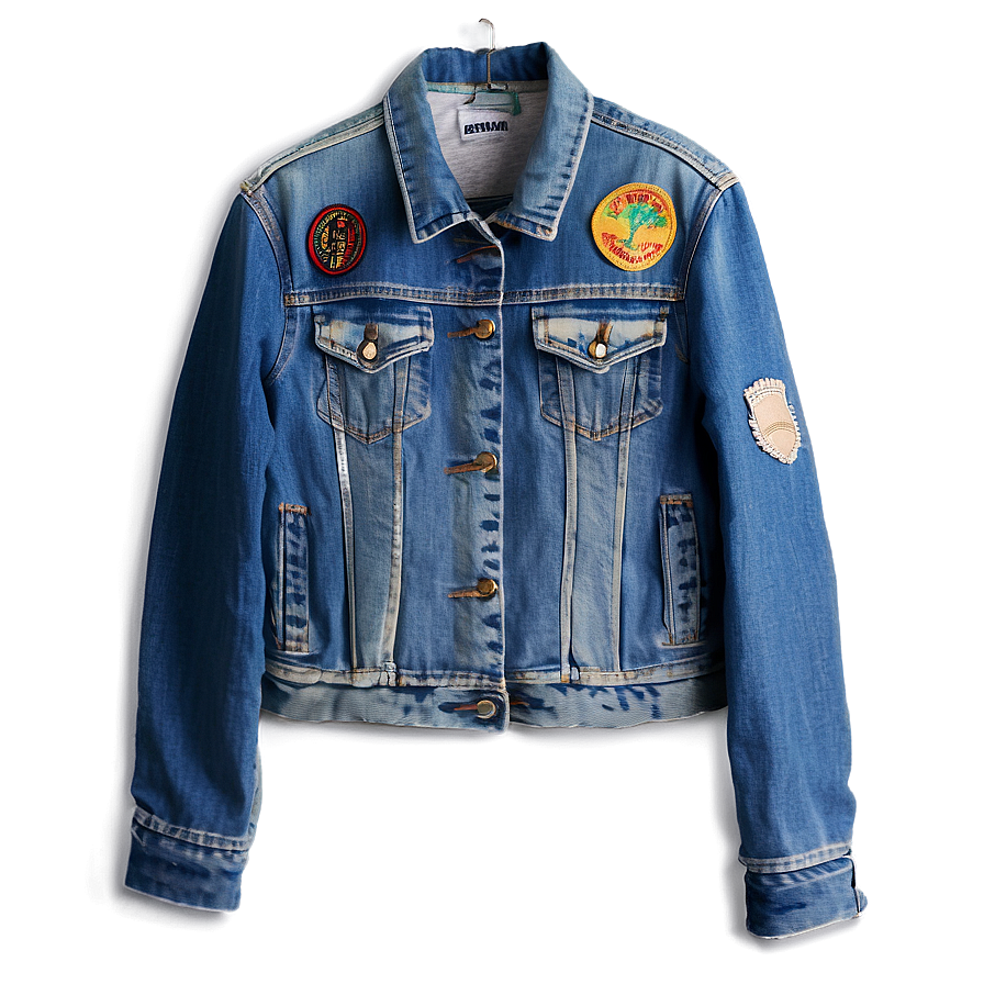 Jean Jacket With Patches Png Bjx40 PNG image