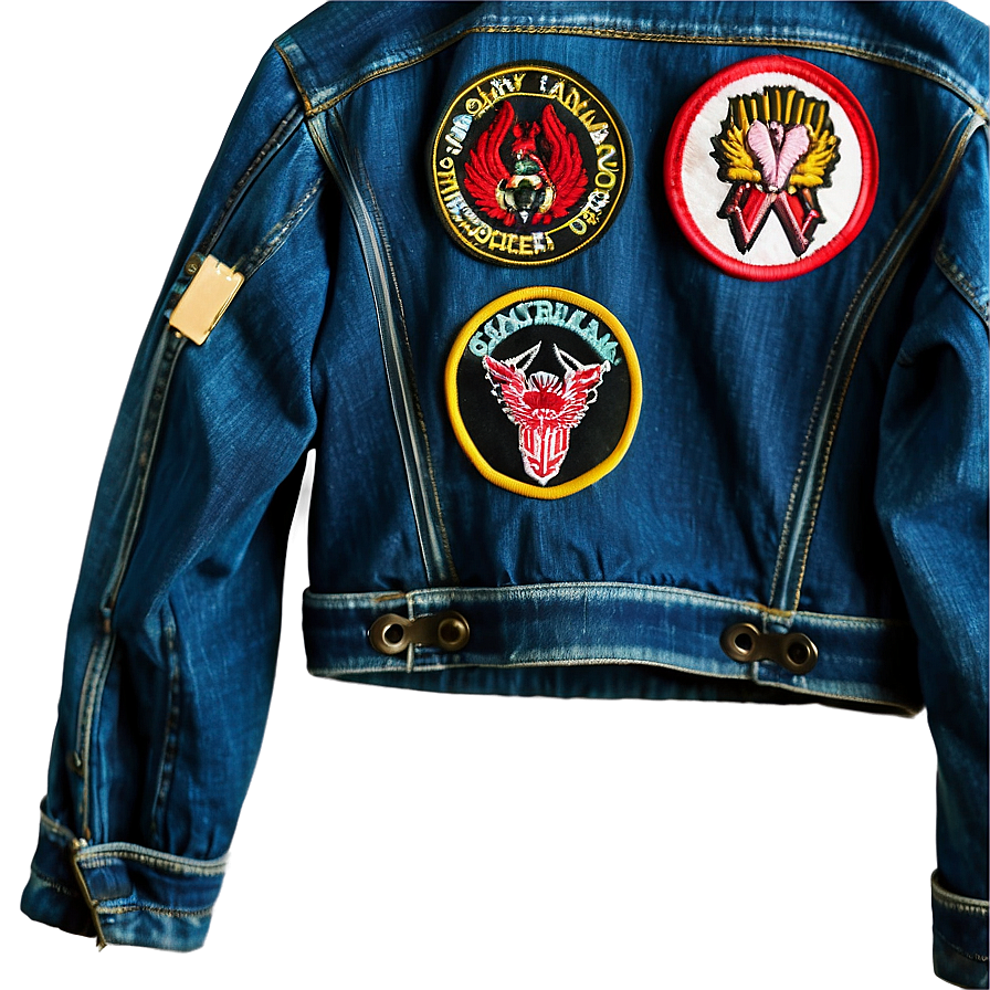 Jean Jacket With Patches Png Kas PNG image