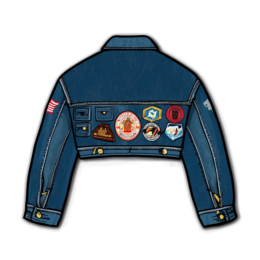 Jean Jacket With Patches Png Smt PNG image