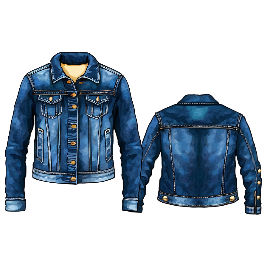 Jean Jacket With Pleats Png 06132024 PNG image