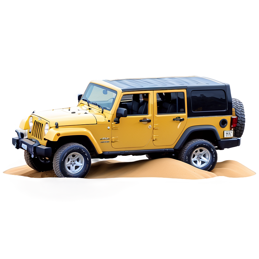 Jeep On Golden Sand Dunes Png Ron PNG image