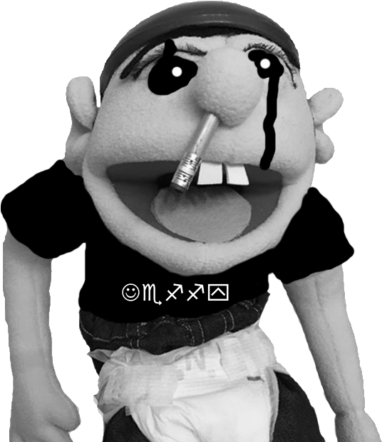 Jeffy Puppet Crying With Pencil PNG image