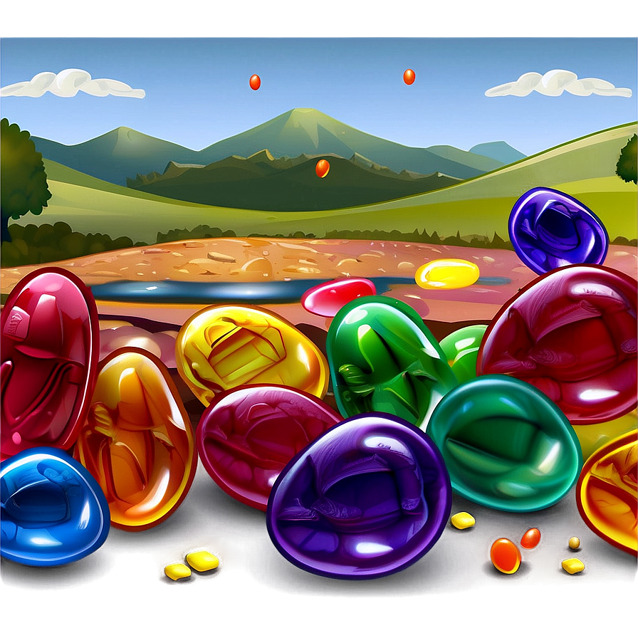 Jellybean Landscape Scene Png 06262024 PNG image