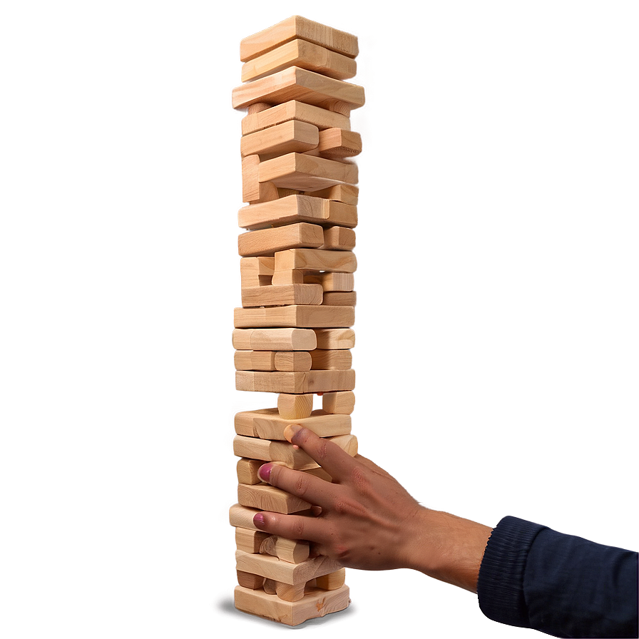 Jenga Tower Mid-game Png 06112024 PNG image