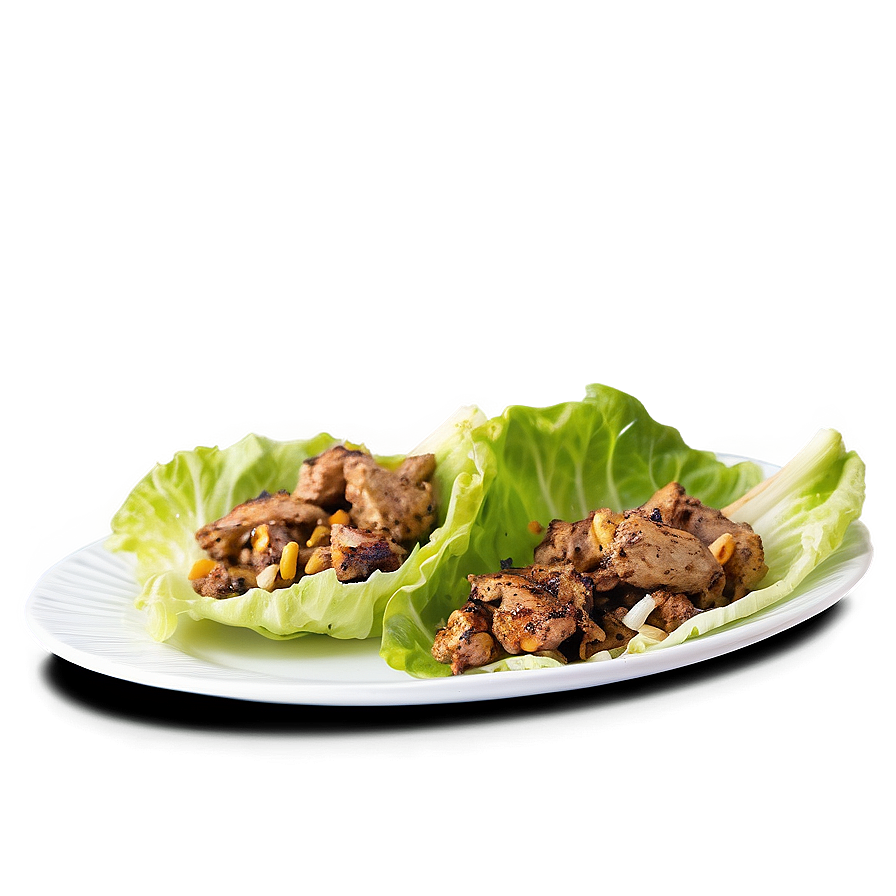 Jerk Chicken Lettuce Wraps Png 06282024 PNG image