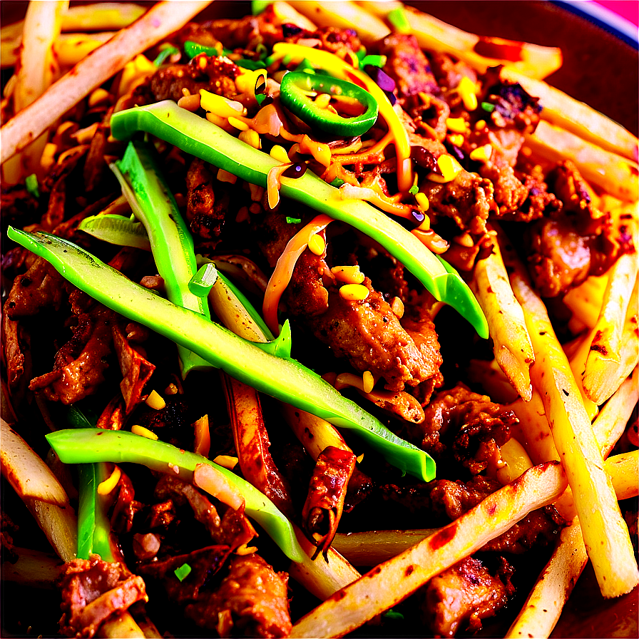 Jerk Chicken Loaded Fries Png 32 PNG image