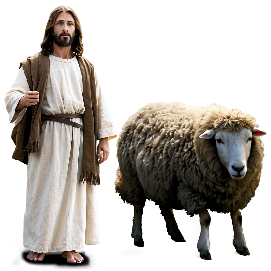 Jesus And The Lost Sheep Png 05032024 PNG image