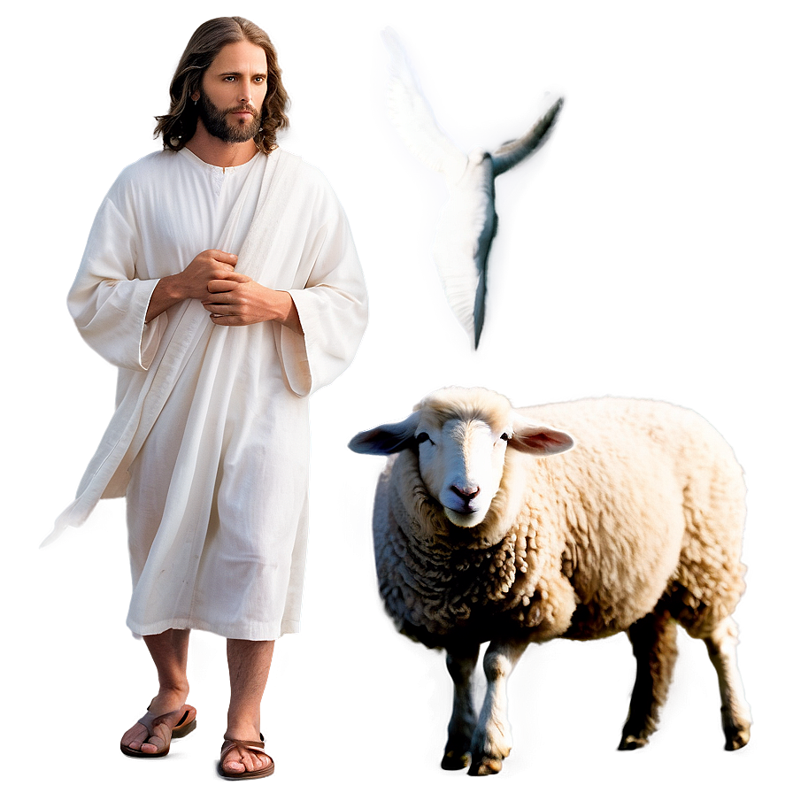 Jesus And The Lost Sheep Png 96 PNG image