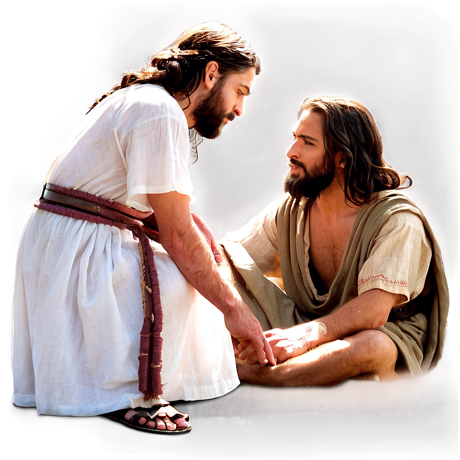 Jesus And The Samaritan Woman Png Wdf PNG image