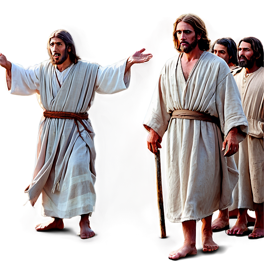 Jesus And The Ten Lepers Png Hjp6 PNG image