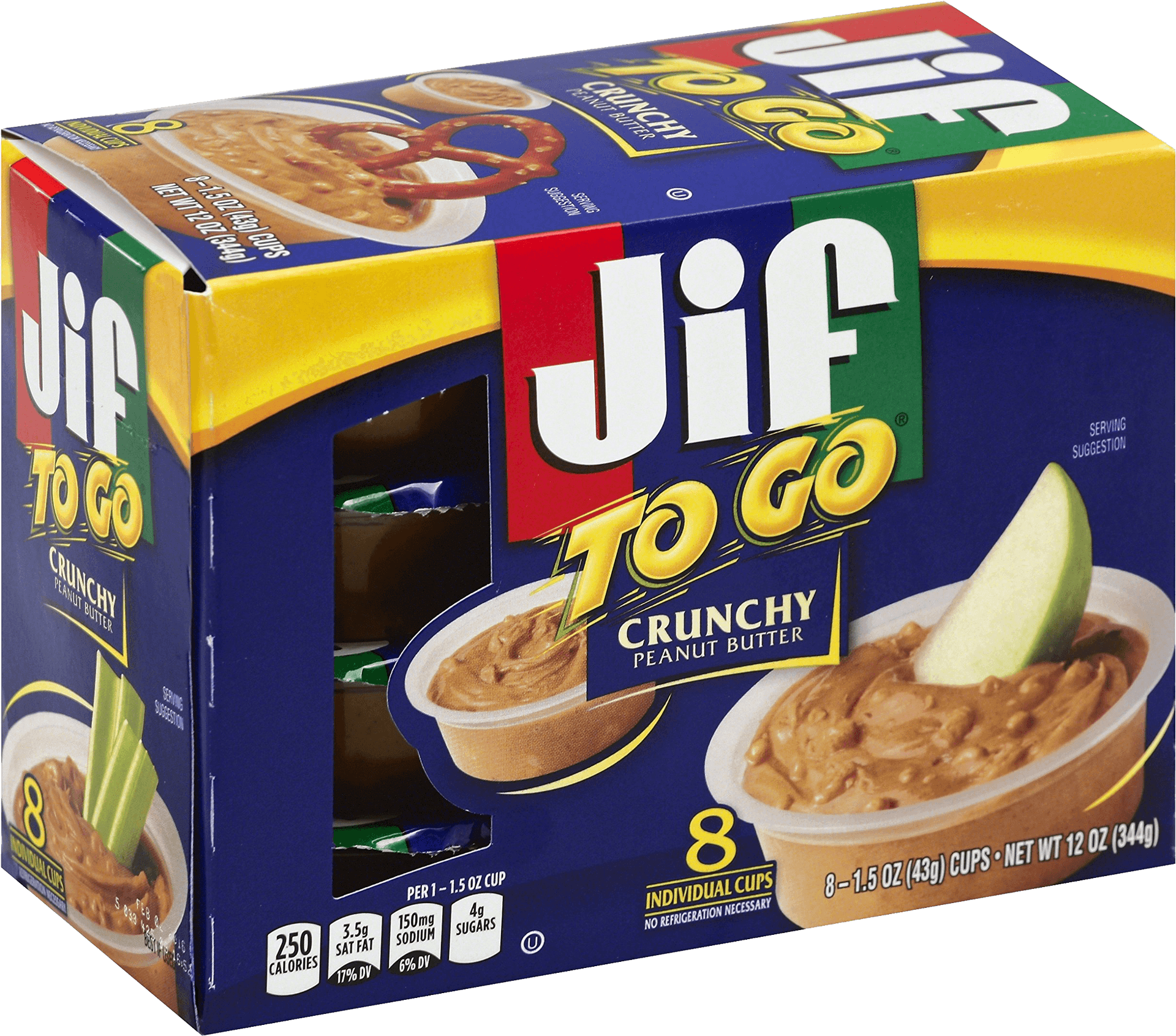 Jif To Go Crunchy Peanut Butter Packaging PNG image