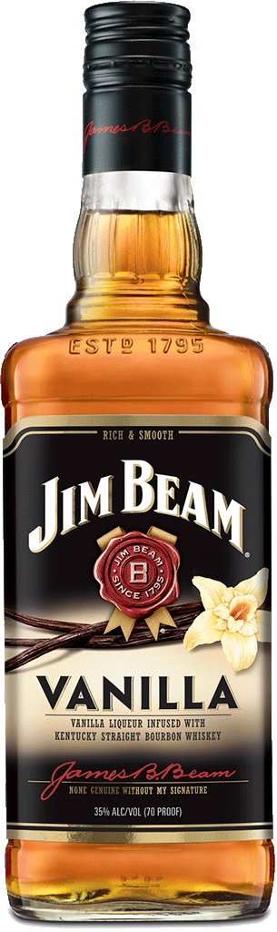 Jim Beam Vanilla Bourbon Whiskey Bottle PNG image