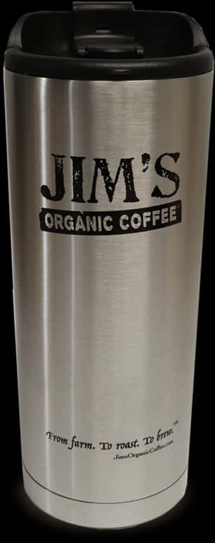 Jims Organic Coffee Tumbler PNG image