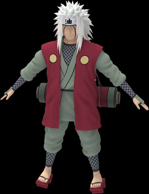 Jiraiya Naruto Character Render PNG image