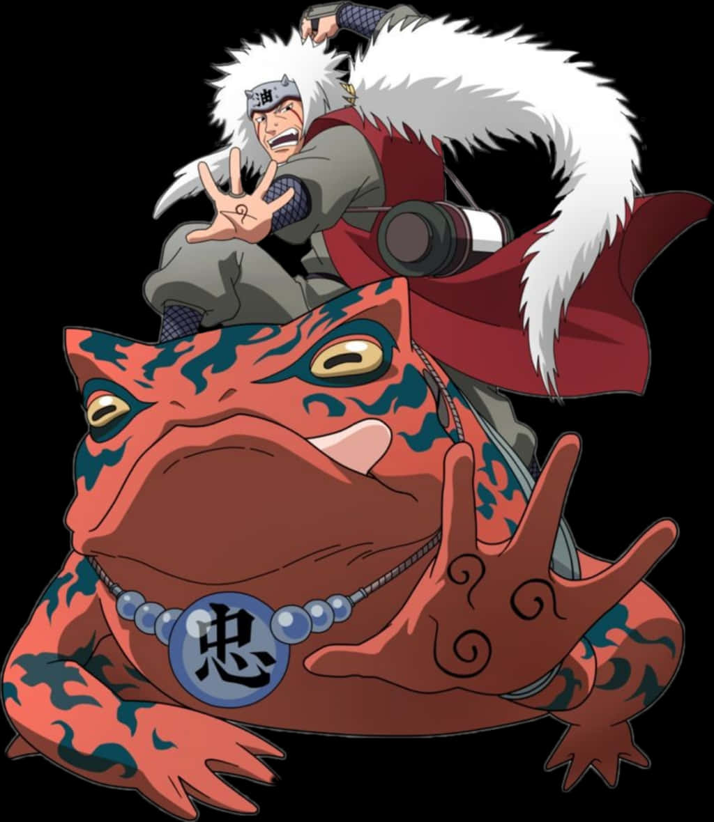 Jiraiya Riding Gamabunta Naruto Anime PNG image