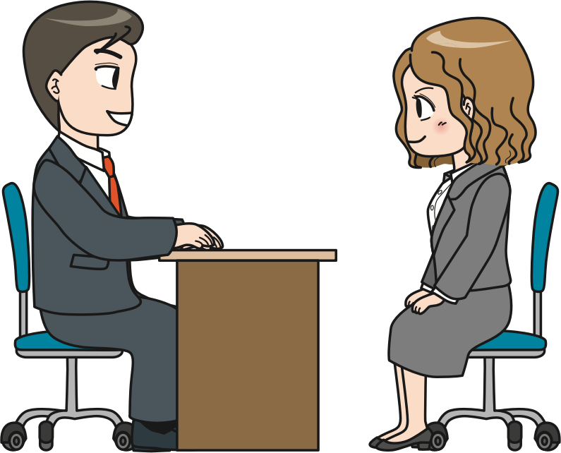 Job Interview Cartoon Illustration PNG image