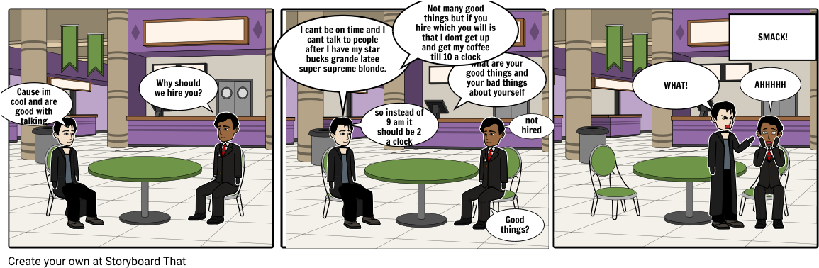 Job Interview Comic Strip PNG image