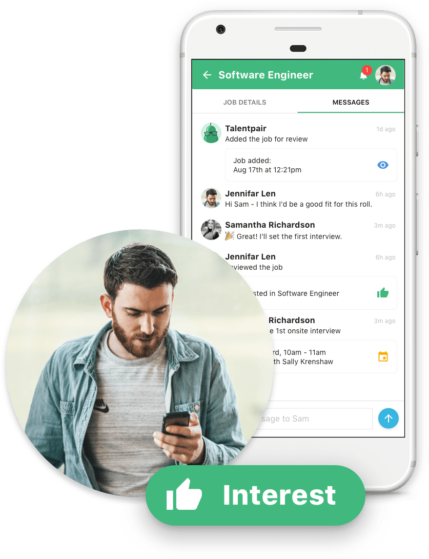 Job Search App Interaction PNG image