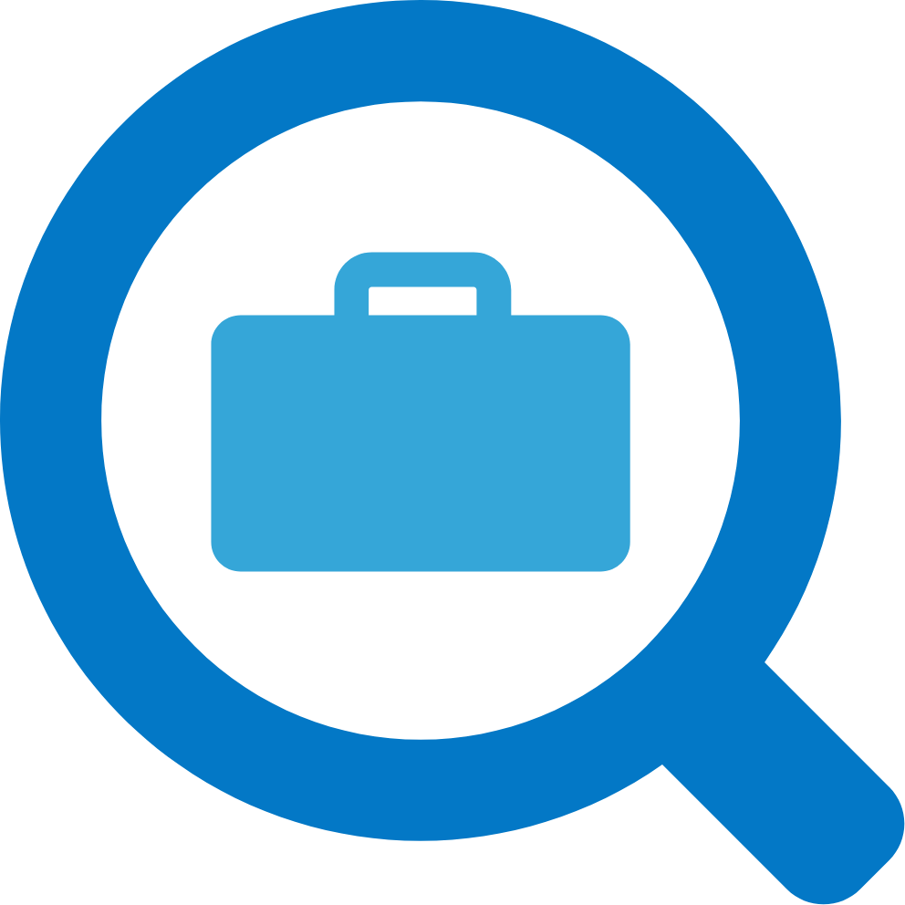 Job Search Magnifying Glass Icon PNG image