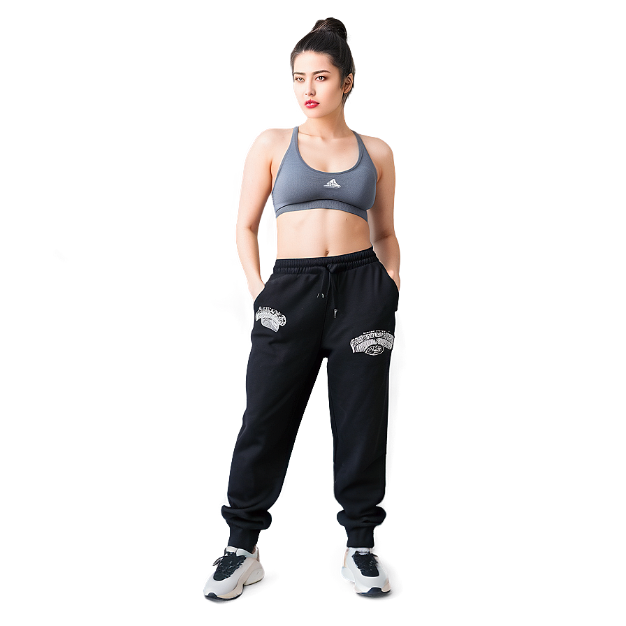 Jogger Style Black Sweatpants Png 57 PNG image