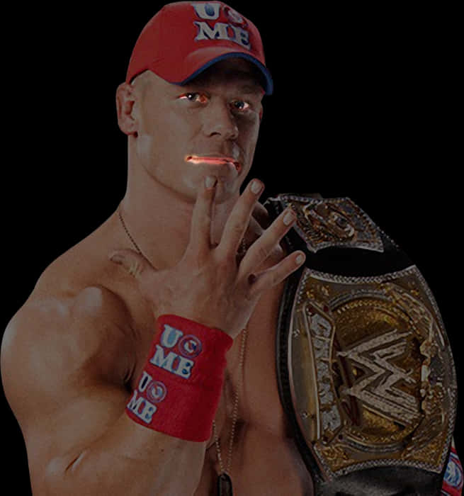 John Cena Championship Belt Pose PNG image