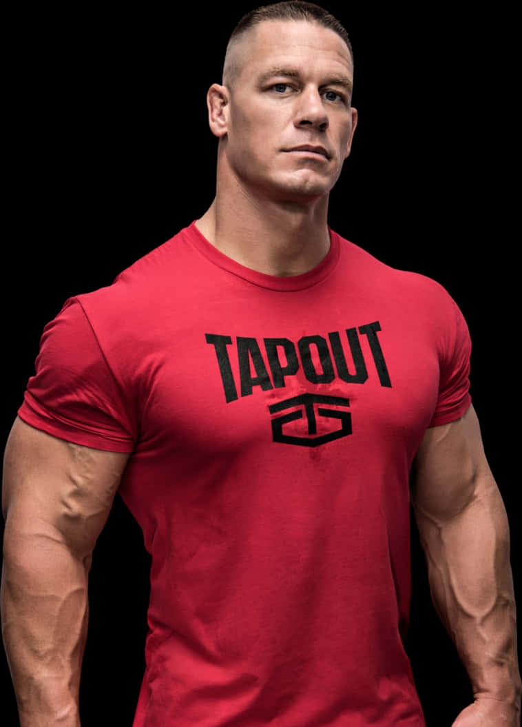 John Cena Red Tapout Shirt PNG image