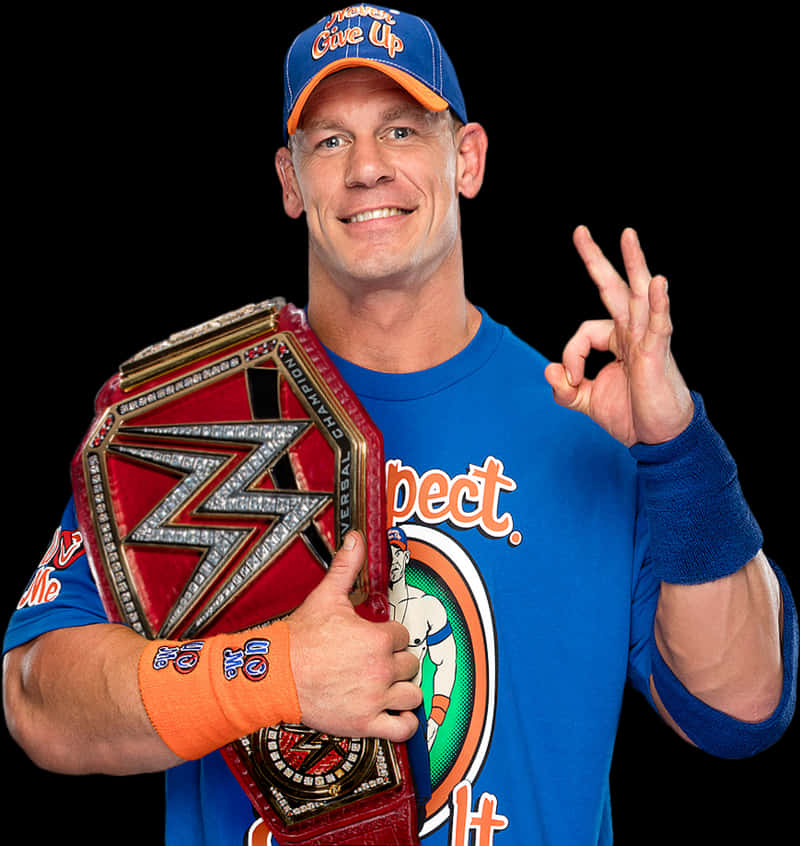 John Cena W W E Champion O K Gesture PNG image