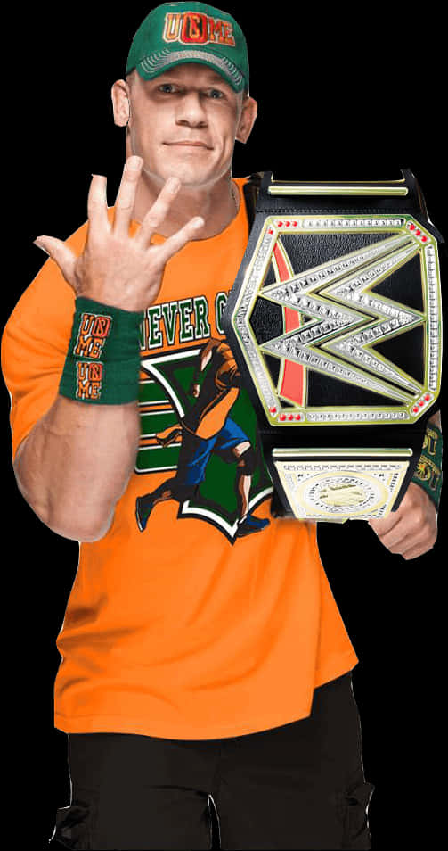 John Cena W W E Champion Pose PNG image