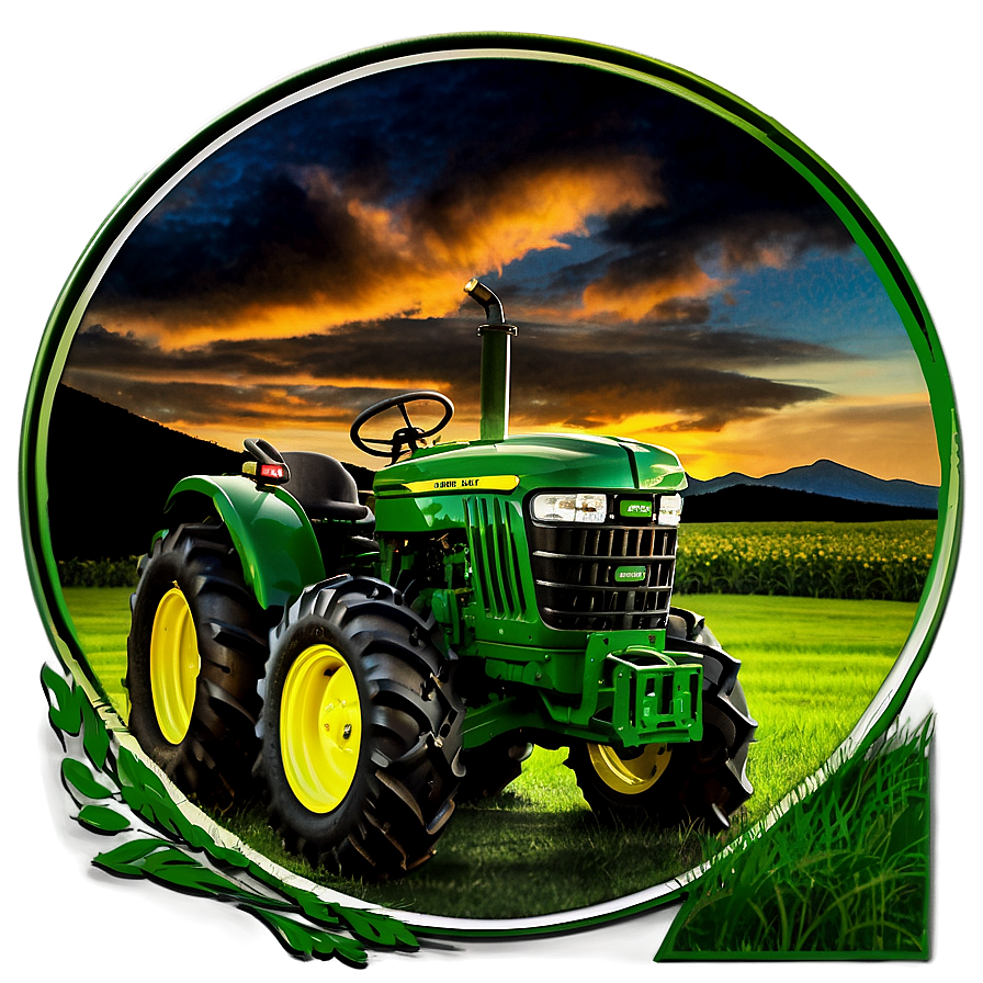 John Deere Tractor At Sunset Png 91 PNG image